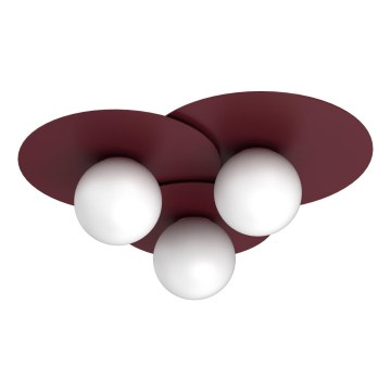 Plafonska svetiljka FLAT 3xE27/15W/230V 55x60 cm burgundska
