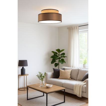 Plafonska svetiljka GRACE 1xE27/60W/230V prečnik 40 cm bež/braon