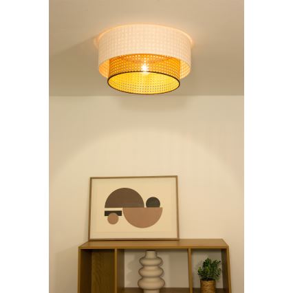 Plafonska svetiljka NATIA 1xE27/60W/230V prečnik 45 cm bela/smeđa