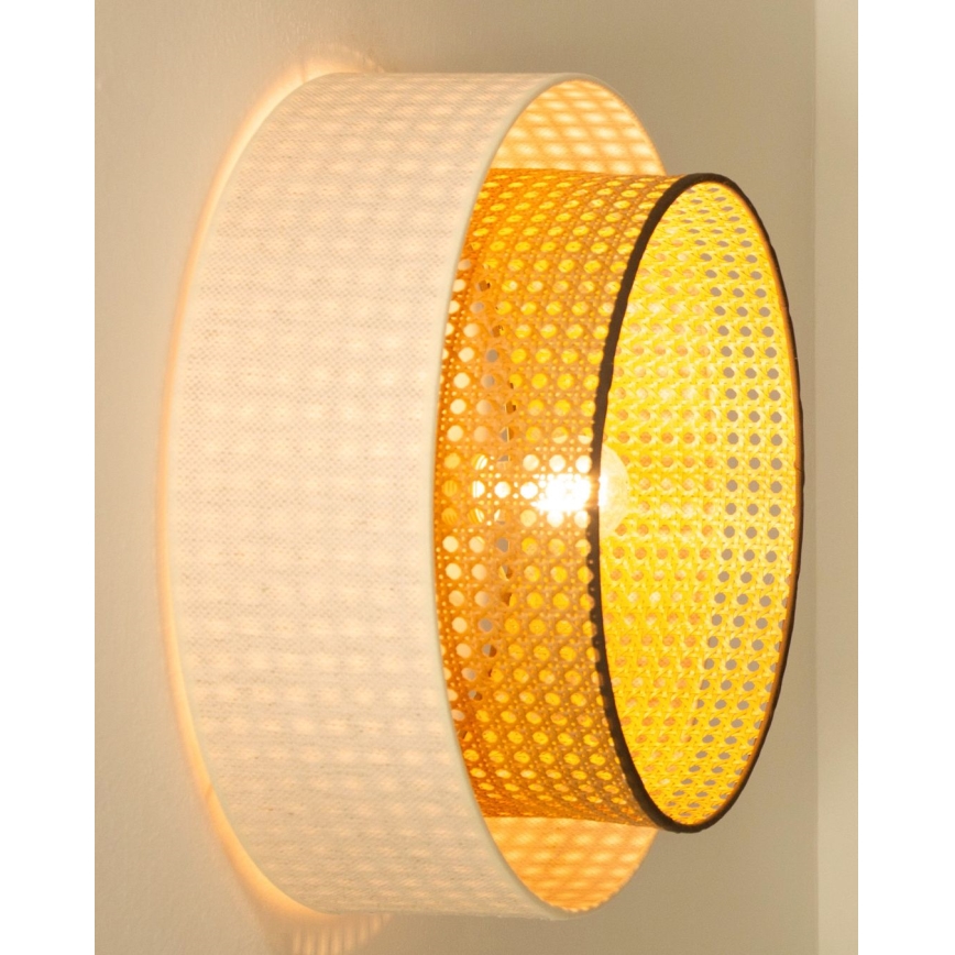 Plafonska svetiljka NATIA 1xE27/60W/230V prečnik 45 cm bela/smeđa