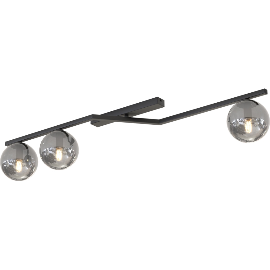 Plafonska svetiljka NATON 3xE14/10W/230V crna/zadimljena