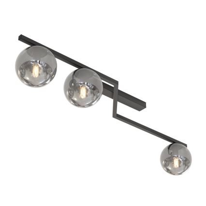 Plafonska svetiljka NATON 3xE14/10W/230V crna/zadimljena
