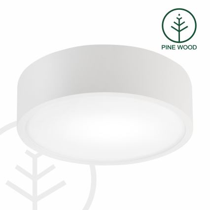 Plafonska svetiljka NATURAL 1xE27/15W/230V prečnik 27,5 cm borovina/bela