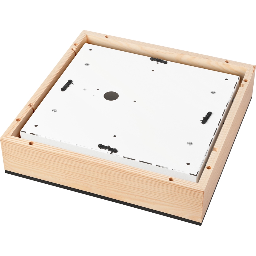 Plafonska svetiljka NATURAL SQUARE 4xE27/15W/230V 39x39 cm borovina/crna