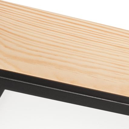 Plafonska svetiljka NATURAL SQUARE 4xE27/15W/230V 39x39 cm borovina/crna
