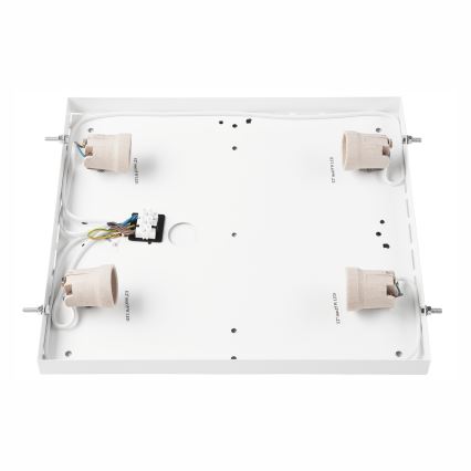 Plafonska svetiljka NATURAL SQUARE 4xE27/15W/230V 39x39 cm borovina/crna