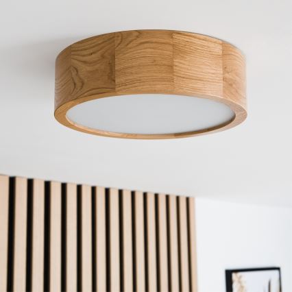 Plafonska svetiljka OAK 1xE27/60W/230V hrast prečnik 27,5 cm