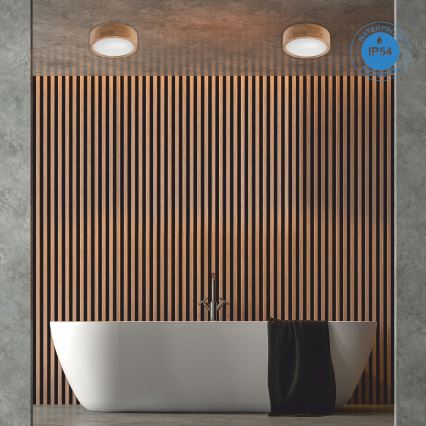 Plafonsko svetlo za kupatilo OAK 2xE27/15W/230V IP54 hrast prečnika 27 cm