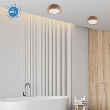 Plafonsko svetlo za kupatilo OAK 2xE27/15W/230V IP54 hrast prečnika 27 cm