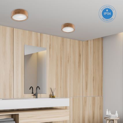 Plafonsko svetlo za kupatilo OAK 2xE27/15W/230V IP54 hrast prečnika 27 cm