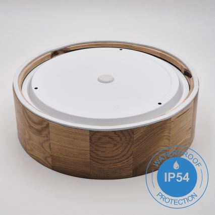 Plafonsko svetlo za kupatilo OAK 2xE27/15W/230V IP54 hrast prečnika 27 cm