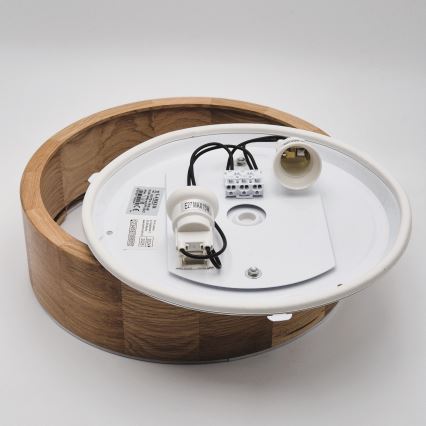 Plafonsko svetlo za kupatilo OAK 2xE27/15W/230V IP54 hrast prečnika 27 cm