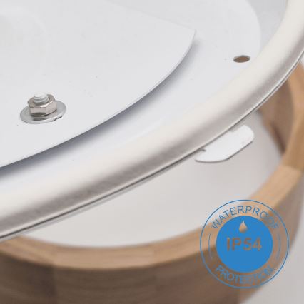 Plafonsko svetlo za kupatilo OAK 2xE27/15W/230V IP54 hrast prečnika 27 cm