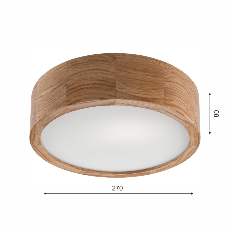 Plafonsko svetlo za kupatilo OAK 2xE27/15W/230V IP54 hrast prečnika 27 cm