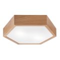 Plafonska svetiljka OAK HEX 2xE27/60W/230V, prečnik 43 cm, hrast
