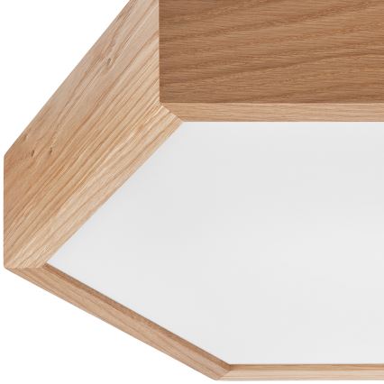 Plafonska svetiljka OAK HEX 2xE27/60W/230V, prečnik 43 cm, hrast