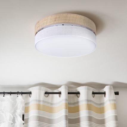 Plafonska svetiljka SIRJA BOHO 2xE27/15W/230V, prečnik 45 cm, bež/bela