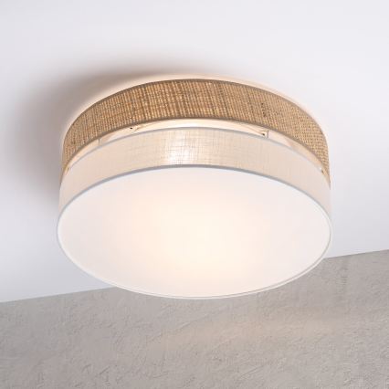 Plafonska svetiljka SIRJA BOHO 2xE27/15W/230V, prečnik 45 cm, bež/bela