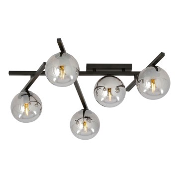 Plafonska svetiljka SMART 5xE14/10W/230V crna/siva