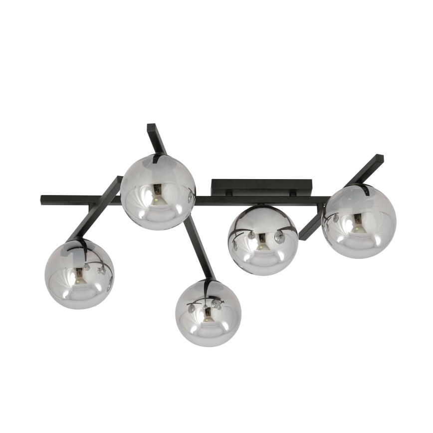 Plafonska svetiljka SMART 5xE14/10W/230V crna/siva