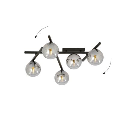 Plafonska svetiljka SMART 5xE14/10W/230V crna/siva