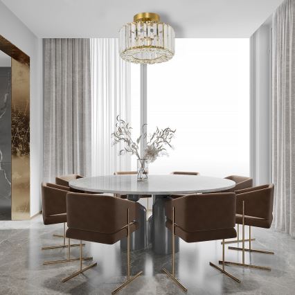 Plafonska svetiljka VETRO 1xE27/15W/230V prečnik 24,5 cm zlatna