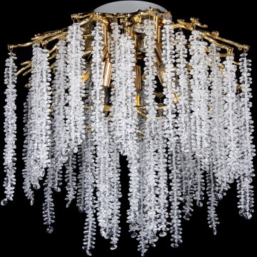Plafonski luster 6xE14/60W/230V + 3xLED/3W, prečnik 54 cm, zlatna