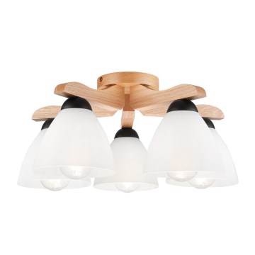 Plafonski luster ADRIANO 5xE27/60W/230V hrast