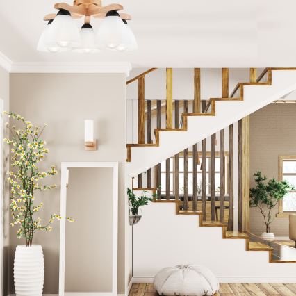 Plafonski luster ADRIANO 5xE27/60W/230V hrast