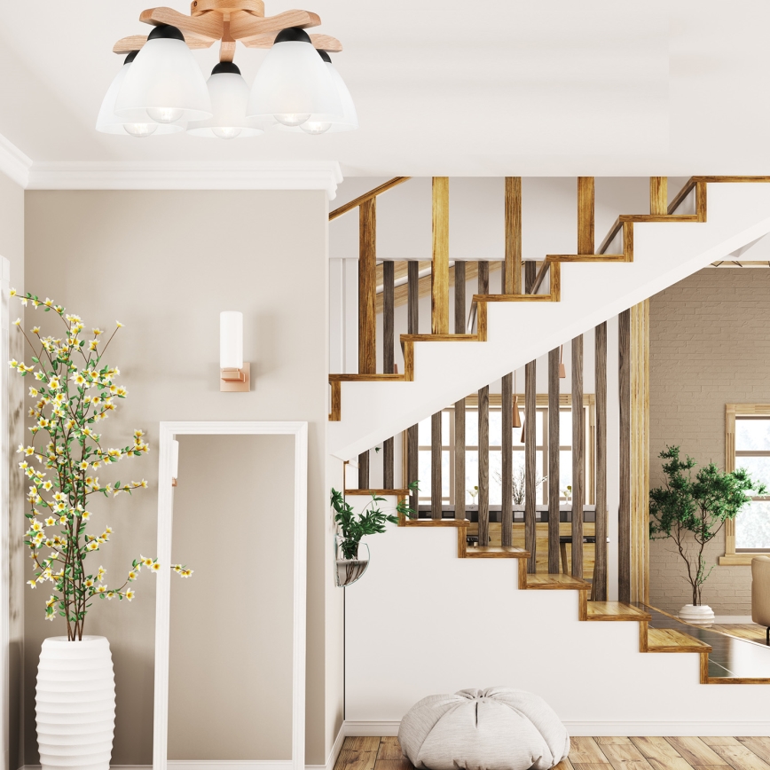 Plafonski luster ADRIANO 5xE27/60W/230V hrast