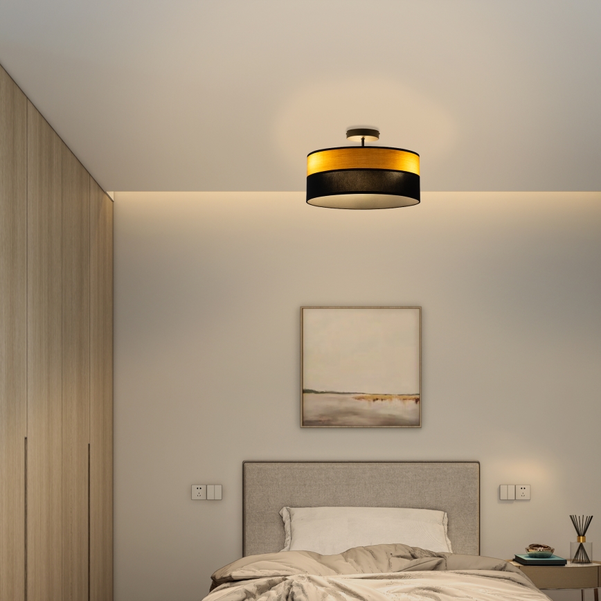 Plafonski luster ALBA 3xE27/15W/230V, prečnik 40 cm, crna/smeđa