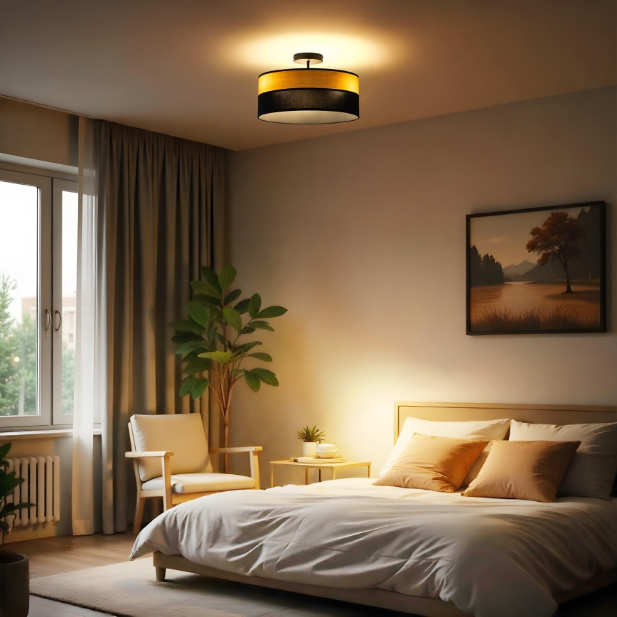 Plafonski luster ALBA 3xE27/15W/230V, prečnik 40 cm, crna/smeđa