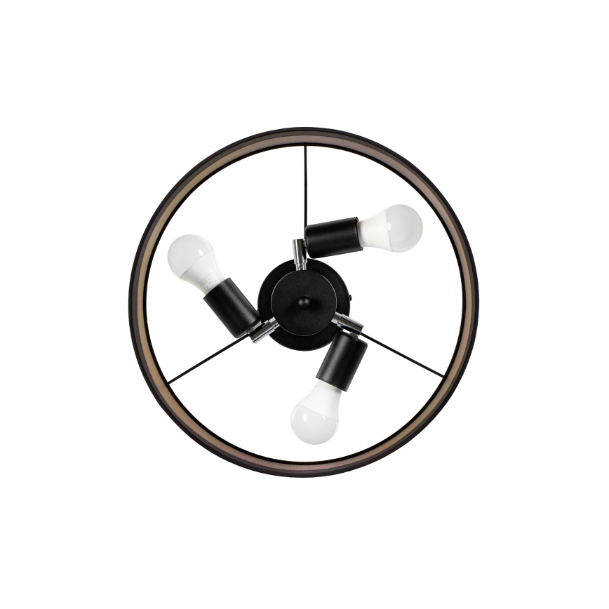 Plafonski luster ALBA 3xE27/15W/230V, prečnik 40 cm, crna/smeđa