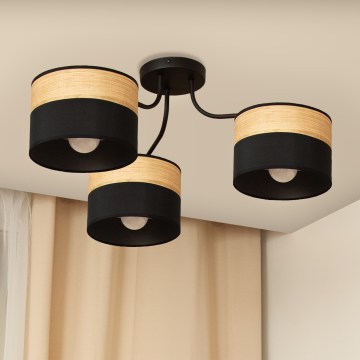 Plafonski luster ALBA 3xE27/15W/230V, prečnik 66 cm, crna/braon