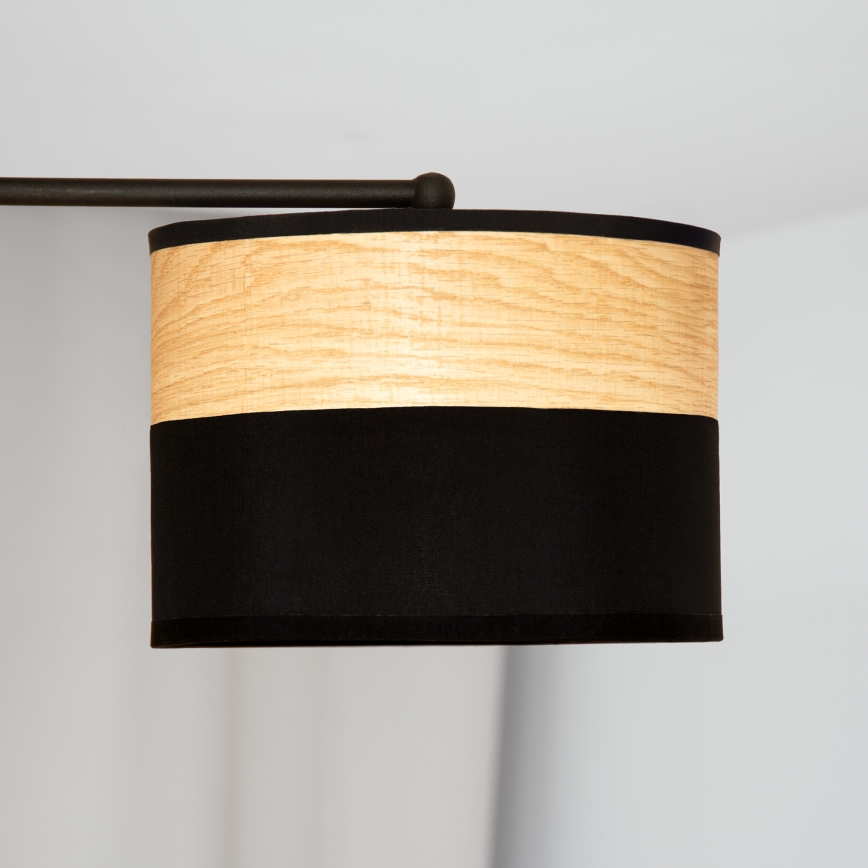 Plafonski luster ALBA 3xE27/15W/230V, prečnik 66 cm, crna/braon