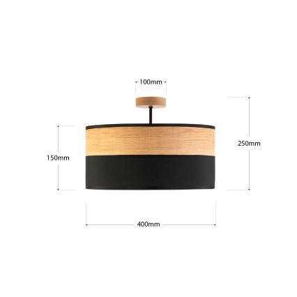 Plafonski luster ALBA 3xE27/15W/230V prečnika 40 cm crna/smeđa