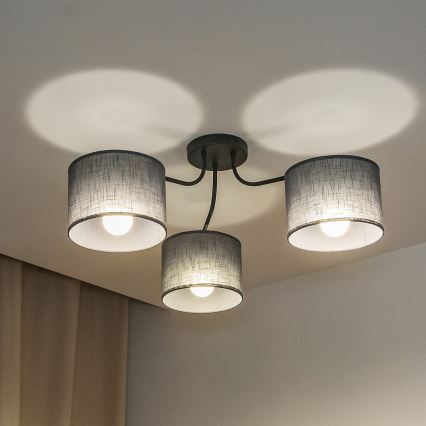 Plafonski luster ALBA 3xE27/15W/230V siva