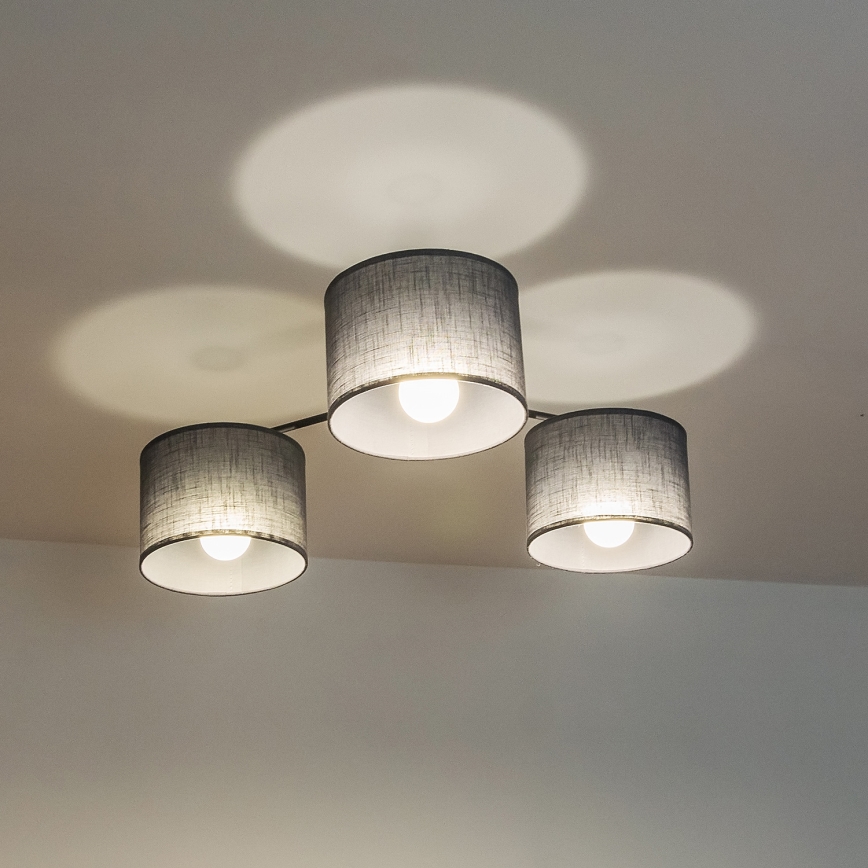 Plafonski luster ALBA 3xE27/15W/230V siva
