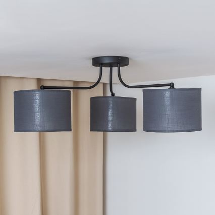 Plafonski luster ALBA 3xE27/15W/230V siva