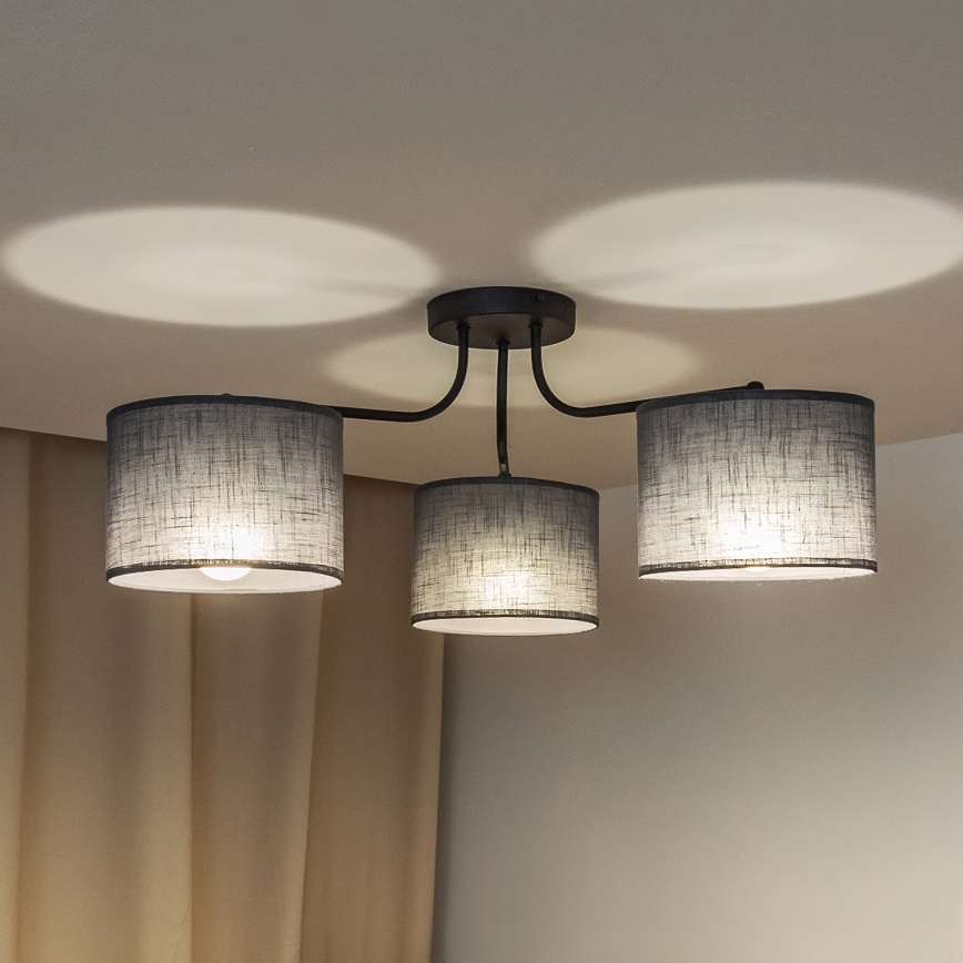Plafonski luster ALBA 3xE27/15W/230V siva