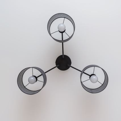 Plafonski luster ALBA 3xE27/15W/230V siva