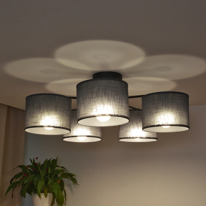 Plafonski luster ALBA 5xE27/15W/230V siv