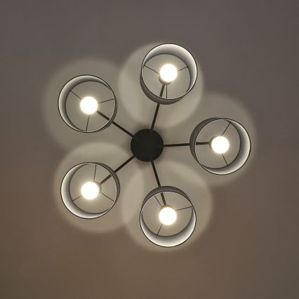 Plafonski luster ALBA 5xE27/15W/230V siv