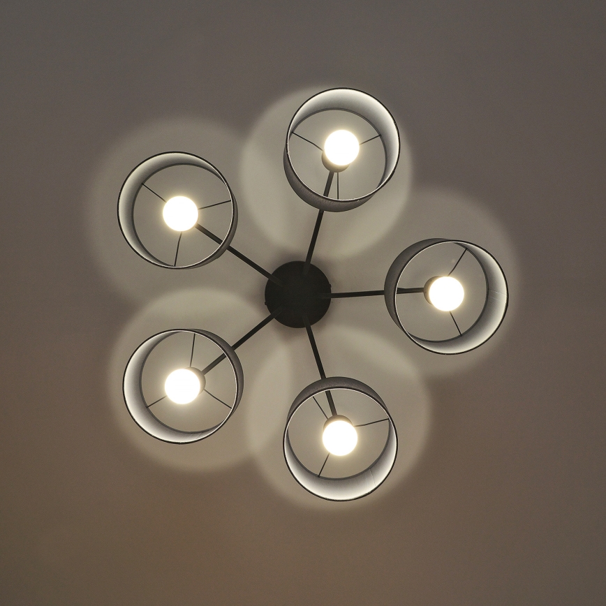 Plafonski luster ALBA 5xE27/15W/230V siv