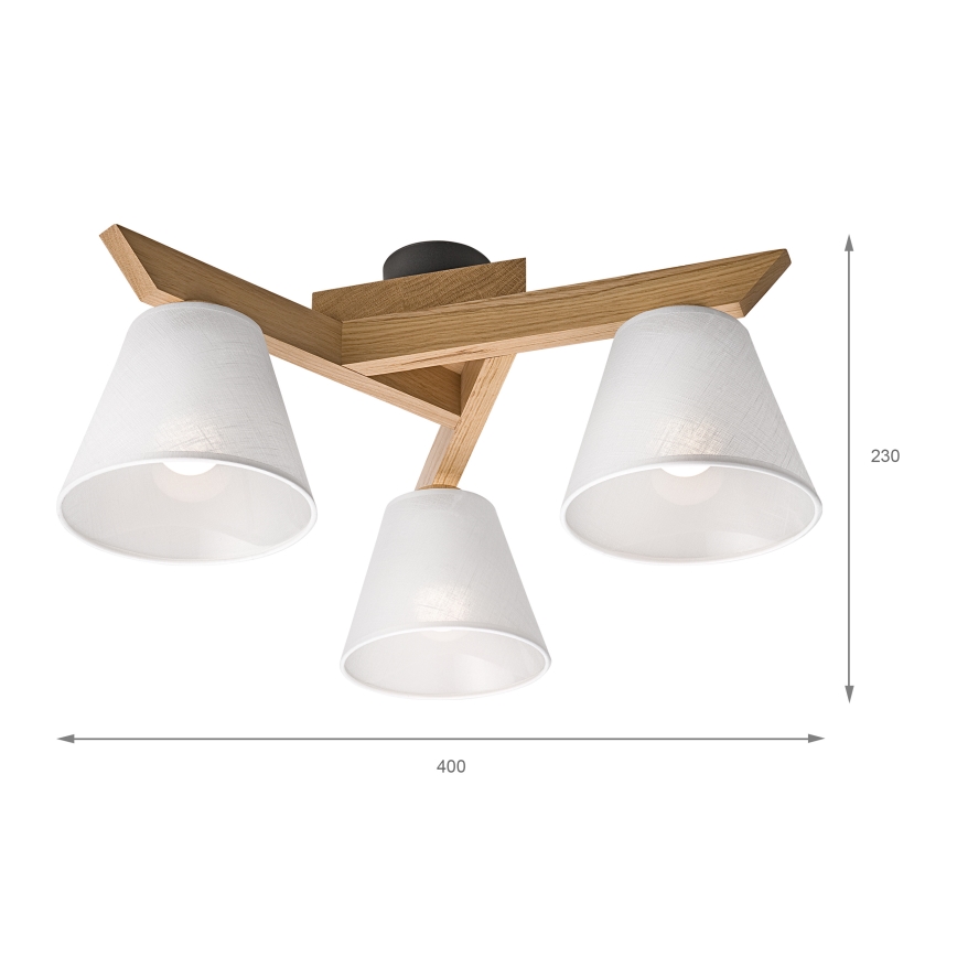 Plafonski luster ANTONIO 3xE14/40W/230V hrast