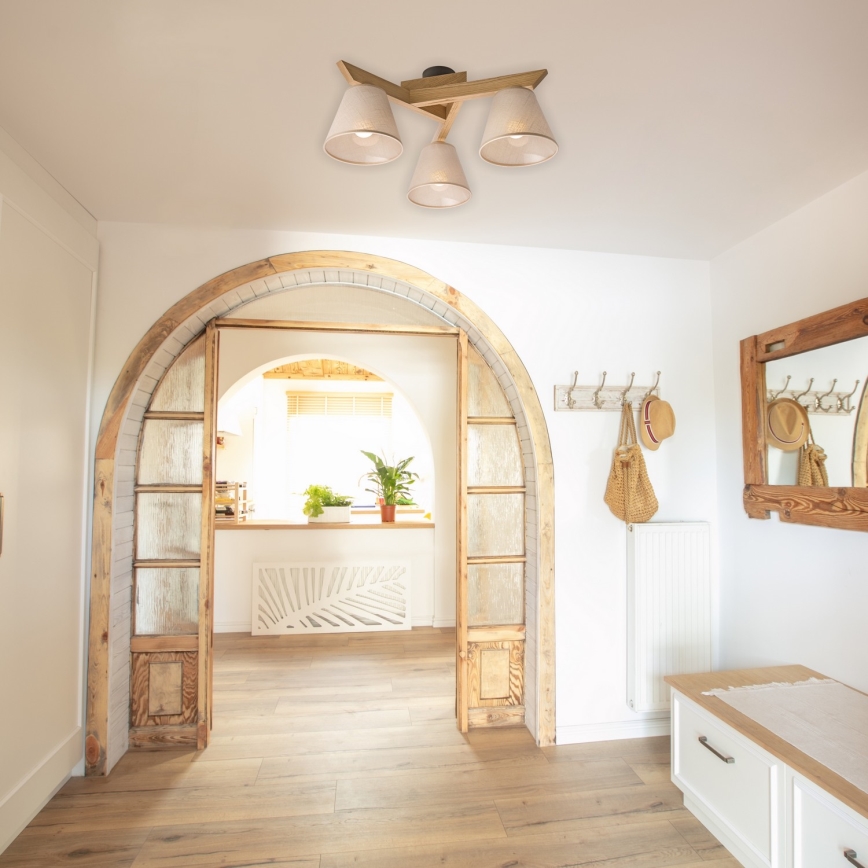 Plafonski luster ANTONIO 3xE14/40W/230V hrast