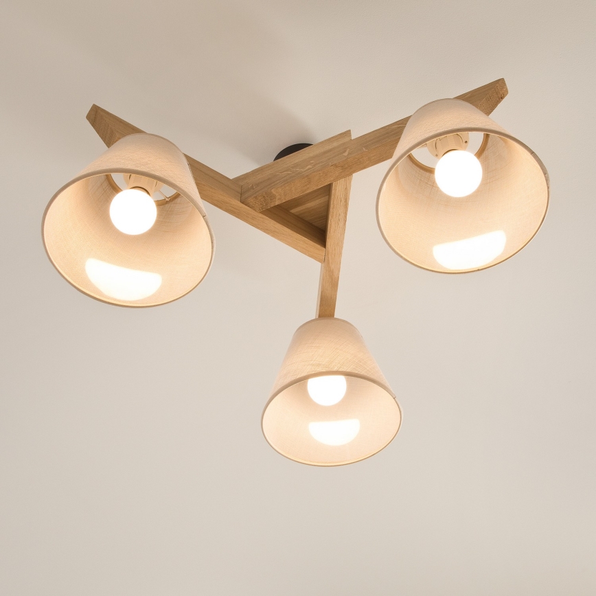 Plafonski luster ANTONIO 3xE14/40W/230V hrast