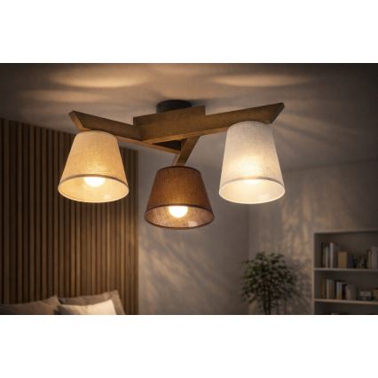 Plafonski luster ANTONIO 3xE14/40W/230V, boja bukve