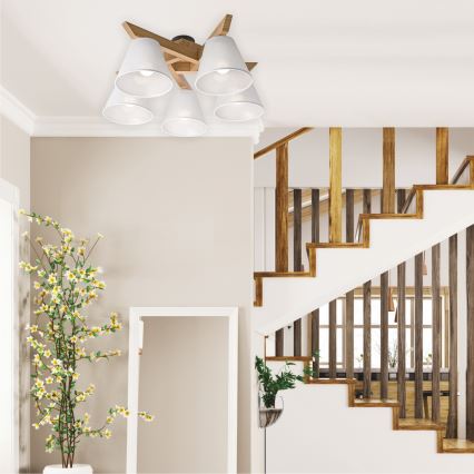 Plafonski luster ANTONIO 5xE14/40W/230V hrast