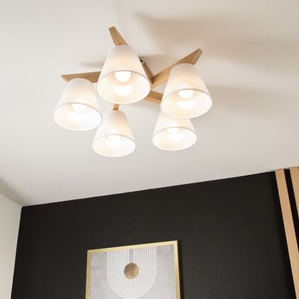 Plafonski luster ANTONIO 5xE14/40W/230V hrast